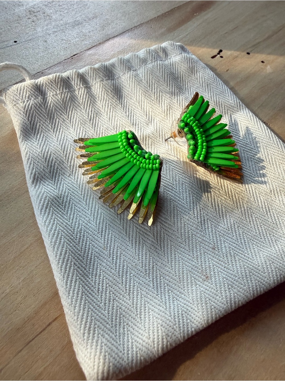 Mignonne Gavigan Mini Madeline Earrings in Limited Edition Lime Gold - Picture 9 of 11